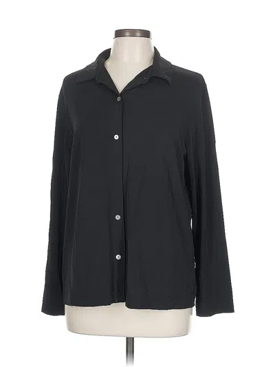 Pre-owned Lands' End Long Sleeve Button Down Shirt In Black