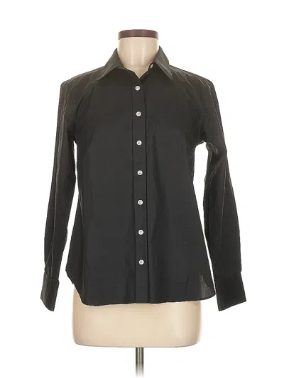 Pre-owned Lands' End Long Sleeve Button Down Shirt In Black