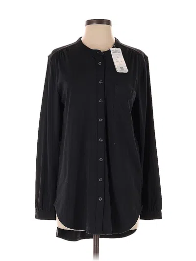 Pre-owned Lands' End Long Sleeve Button Down Shirt In Black