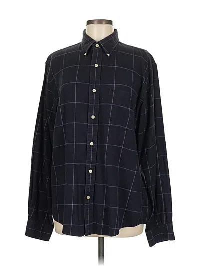 Pre-owned Lands' End Long Sleeve Button Down Shirt In Black