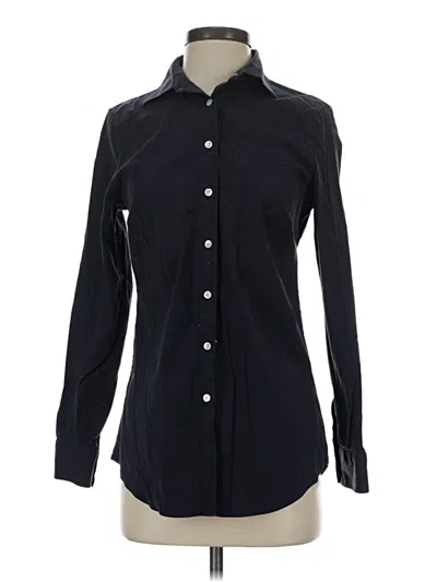 Pre-owned Lands' End Long Sleeve Button Down Shirt In Black