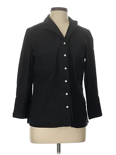 Pre-owned Lands' End Long Sleeve Button Down Shirt In Black