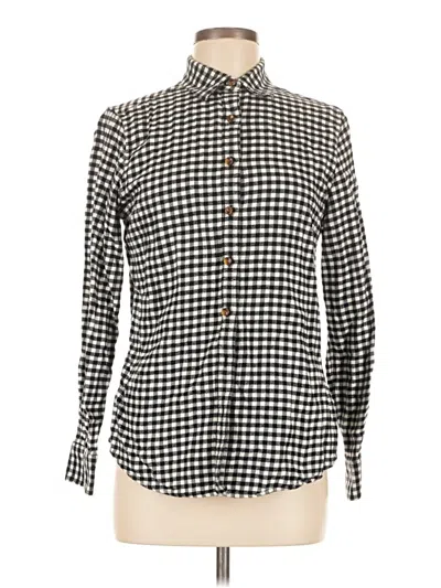 Pre-owned Lands' End Long Sleeve Button Down Shirt In Black