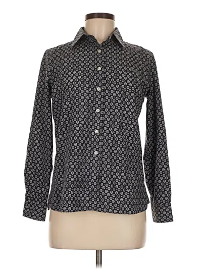Pre-owned Lands' End Long Sleeve Button Down Shirt In Black