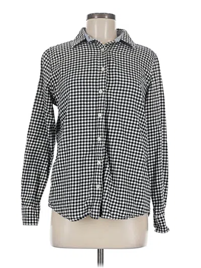 Pre-owned Lands' End Long Sleeve Button Down Shirt In Black