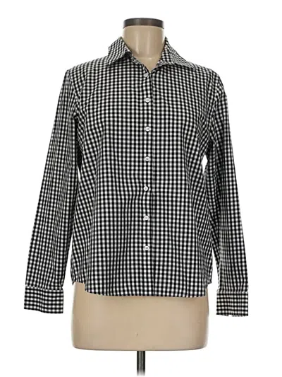 Pre-owned Lands' End Long Sleeve Button Down Shirt In Black