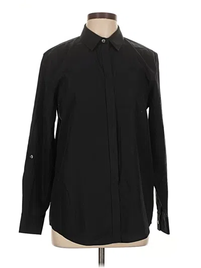 Pre-owned Lands' End Long Sleeve Button Down Shirt In Black