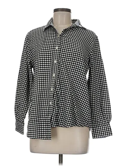 Pre-owned Lands' End Long Sleeve Button Down Shirt In Black