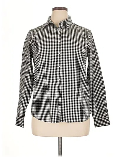 Pre-owned Lands' End Long Sleeve Button Down Shirt In Black