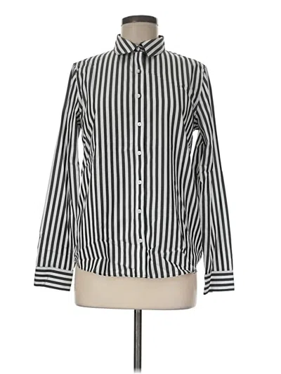 Pre-owned Lands' End Long Sleeve Button Down Shirt In Black