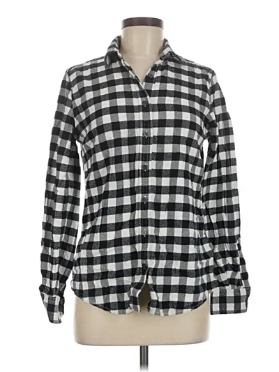 Pre-owned Lands' End Long Sleeve Button Down Shirt In Black