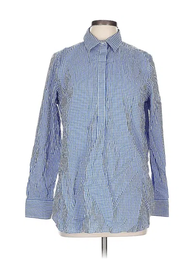 Pre-owned Lands' End Long Sleeve Button Down Shirt In Blue