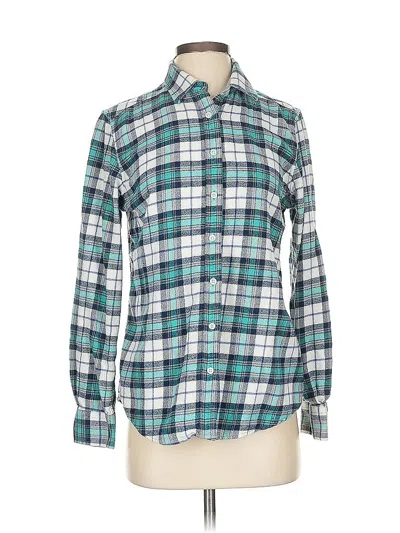 Pre-owned Lands' End Long Sleeve Button Down Shirt In Blue