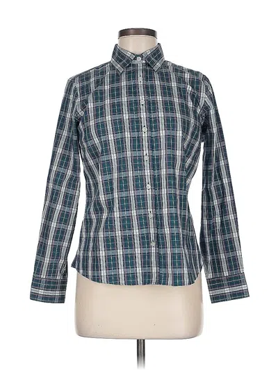 Pre-owned Lands' End Long Sleeve Button Down Shirt In Blue