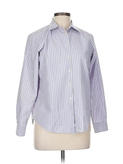 Pre-owned Lands' End Long Sleeve Button Down Shirt In Blue