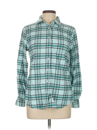 Pre-owned Lands' End Long Sleeve Button Down Shirt In Blue