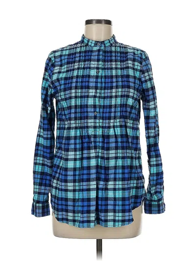 Pre-owned Lands' End Long Sleeve Button Down Shirt In Blue