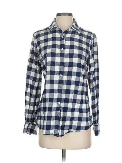 Pre-owned Lands' End Long Sleeve Button Down Shirt In Blue