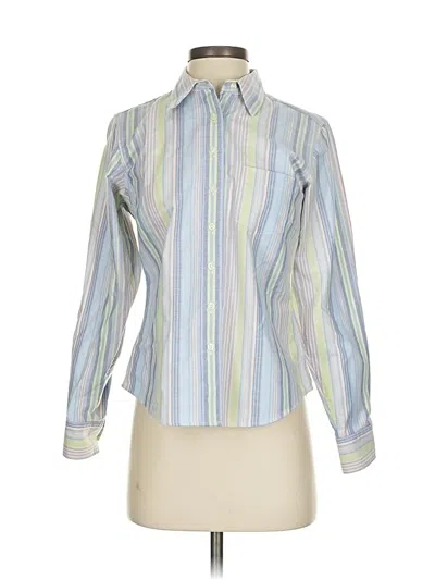 Pre-owned Lands' End Long Sleeve Button Down Shirt In Blue