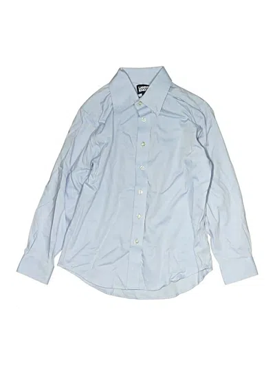 Pre-owned Lands' End Kids'  Long Sleeve Button Down Shirt In Blue