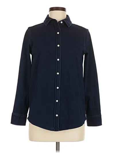 Pre-owned Lands' End Long Sleeve Button Down Shirt In Blue