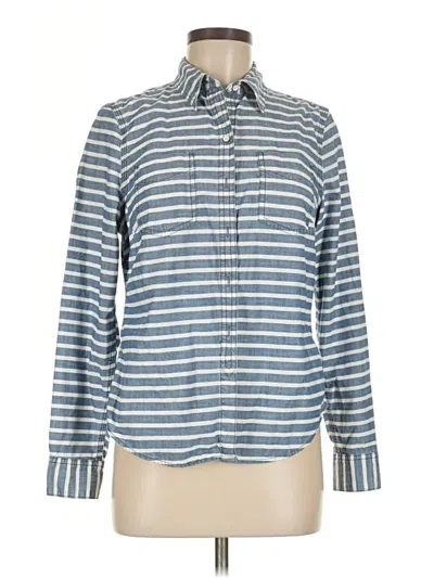 Pre-owned Lands' End Long Sleeve Button Down Shirt In Blue