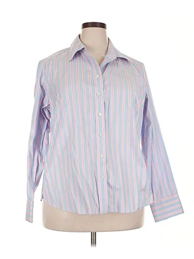 Pre-owned Lands' End Long Sleeve Button Down Shirt In Blue