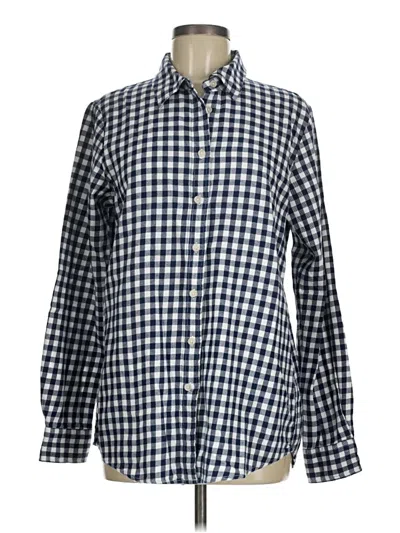 Pre-owned Lands' End Long Sleeve Button Down Shirt In Blue