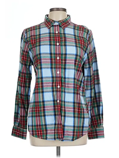 Pre-owned Lands' End Long Sleeve Button Down Shirt In Blue