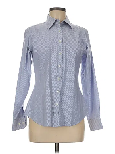 Pre-owned Lands' End Long Sleeve Button Down Shirt In Blue