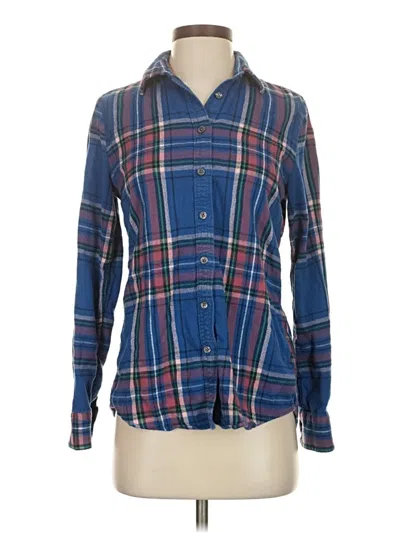 Pre-owned Lands' End Long Sleeve Button Down Shirt In Blue