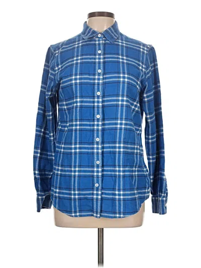 Pre-owned Lands' End Long Sleeve Button Down Shirt In Blue
