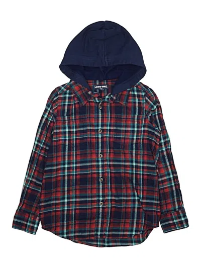 Pre-owned Lands' End Kids'  Long Sleeve Button Down Shirt In Blue