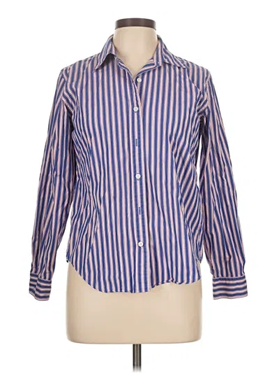 Pre-owned Lands' End Long Sleeve Button Down Shirt In Blue