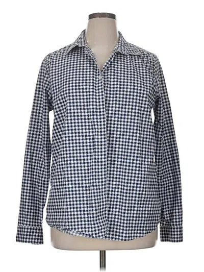 Pre-owned Lands' End Long Sleeve Button Down Shirt In Blue