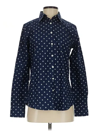 Pre-owned Lands' End Long Sleeve Button Down Shirt In Blue