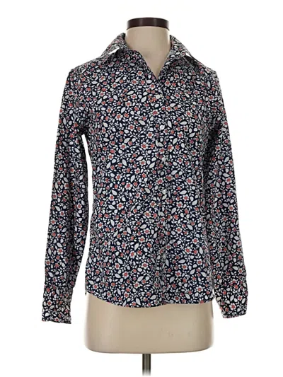 Pre-owned Lands' End Long Sleeve Button Down Shirt In Blue
