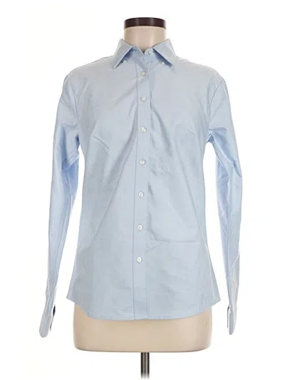 Pre-owned Lands' End Long Sleeve Button Down Shirt In Blue