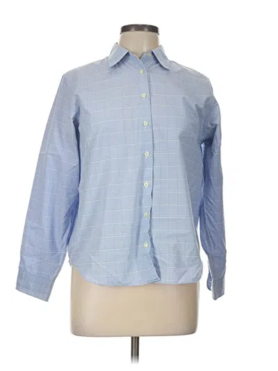 Pre-owned Lands' End Long Sleeve Button Down Shirt In Blue