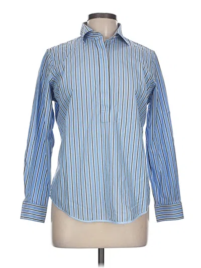 Pre-owned Lands' End Long Sleeve Button Down Shirt In Blue