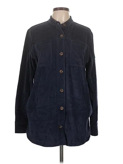 Pre-owned Lands' End Long Sleeve Button Down Shirt In Blue