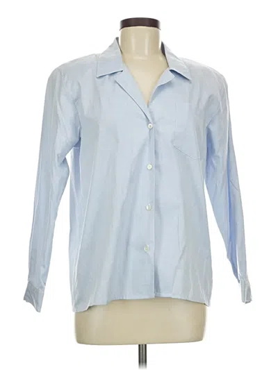 Pre-owned Lands' End Long Sleeve Button Down Shirt In Blue