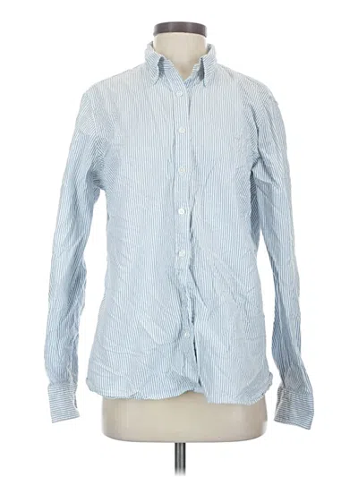 Pre-owned Lands' End Long Sleeve Button Down Shirt In Blue