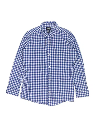 Pre-owned Lands' End Kids'  Long Sleeve Button Down Shirt In Blue