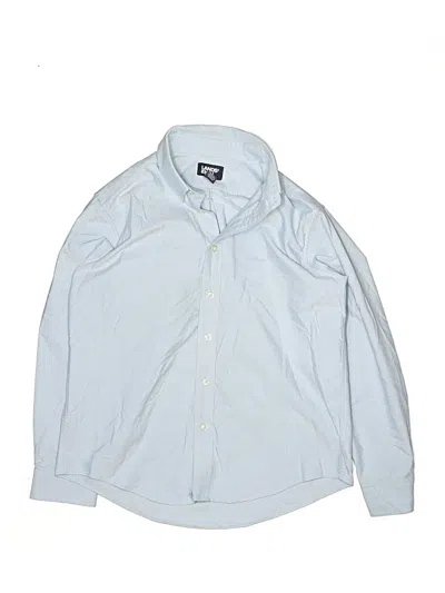 Pre-owned Lands' End Kids'  Long Sleeve Button Down Shirt In Blue