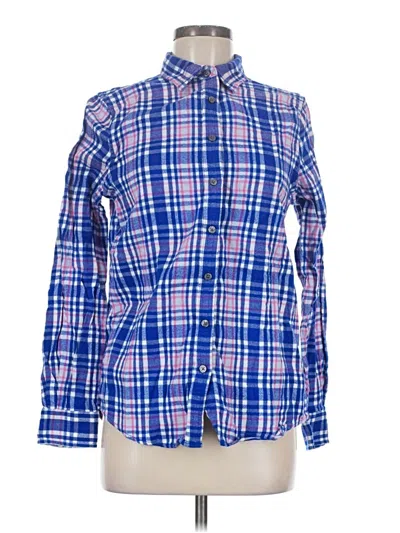 Pre-owned Lands' End Long Sleeve Button Down Shirt In Blue
