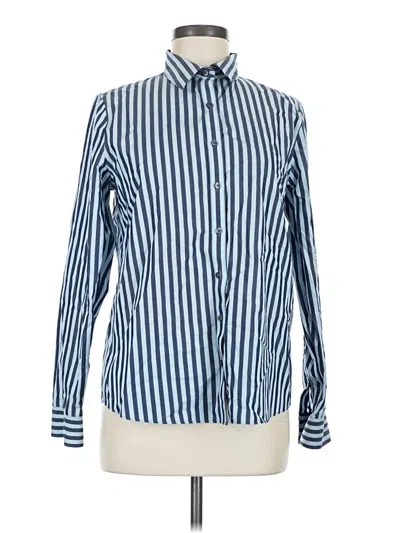 Pre-owned Lands' End Long Sleeve Button Down Shirt In Blue