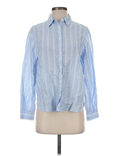 Pre-owned Lands' End Long Sleeve Button Down Shirt In Blue