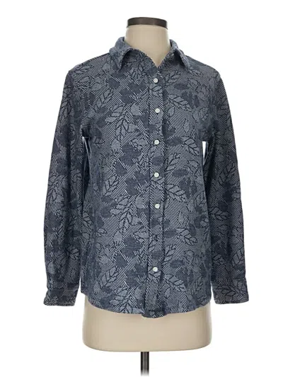 Pre-owned Lands' End Long Sleeve Button Down Shirt In Blue