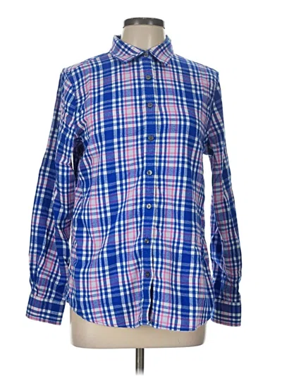Pre-owned Lands' End Long Sleeve Button Down Shirt In Blue
